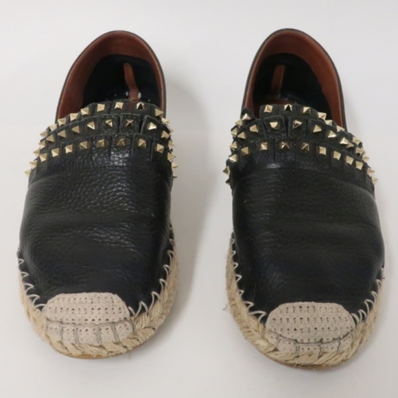 Valentino Shoes - Valentino Rockstud Fringed Espadrille Flats